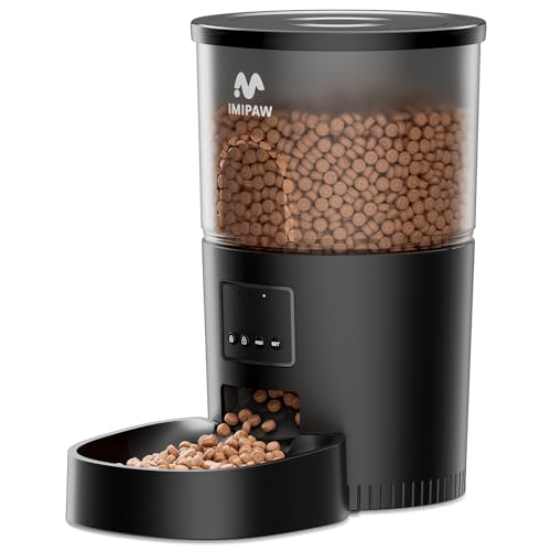 IMIPAW Automatic Cat Feeder - 3L Pet Dry Food Dispenser with Timed Programmable Portion Control