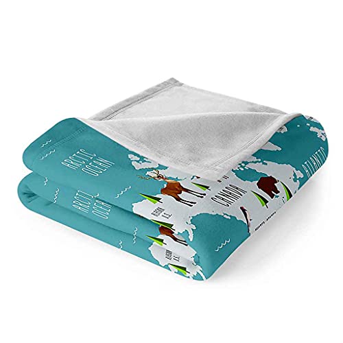 Couverture flanelle impression carte dessin animé plaid microfibre pour lit