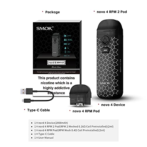 SMOK-Nord-4-80W-Pod-Kit-2000Mah-2Ml-Black-Armor-Pack-of-1