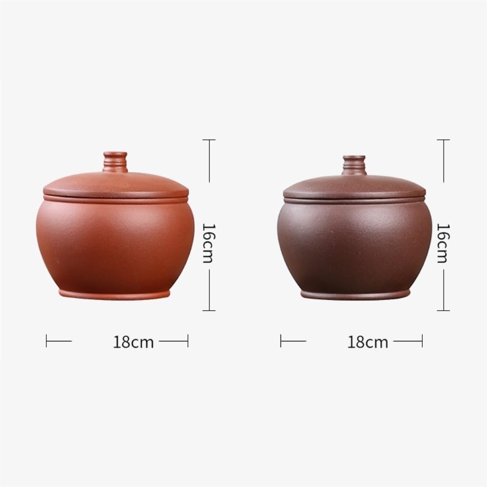 SONGCHAO Sugar Jar Purple Clay Tea Storage Container Jar Large Sealed Capacity Awakening Retro Set Single Tea Canister(A)