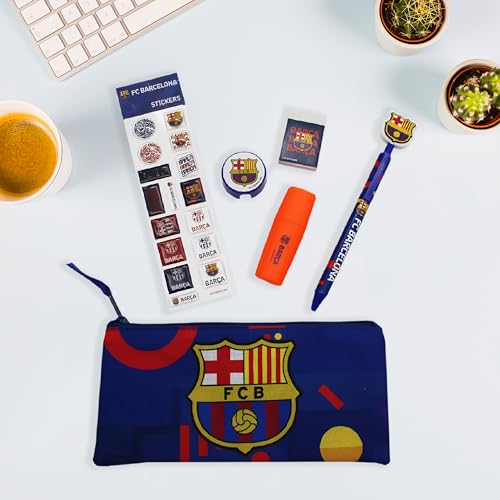 CYPBRANDS FC Barcelona, Schreibwaren-Set, Schulmaterial, Schreiben, Barça, Blau, offizielles Produkt