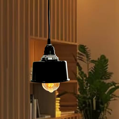 Image of Pendant Stainless Steel Round Black for Dining Table, Living Room, Bedroom, Restaurants, Offices, Cafes, Hotels. E27 Bulb Type. (Bulb Not Included) (Classic SS 304)