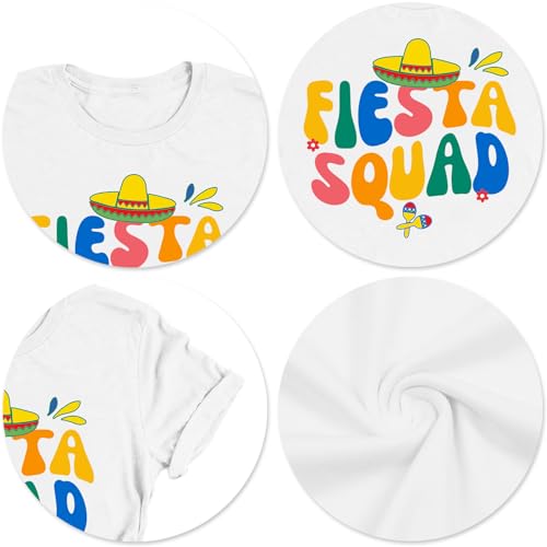 Cinco De Mayo Shirt Women: Let's Fiesta Shirt Mexican Party T-Shirt Graphic Tee Funny Letter Print Tops (White, XX-Large) — view 6
