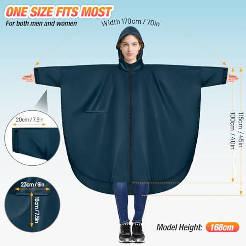 Chubasquero impermeable reutilizable y plegable con mangas completas 2
