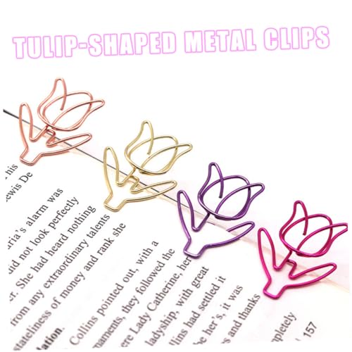 Trombones tulipe métal colorés pour documents originaux et marque-pages - 7