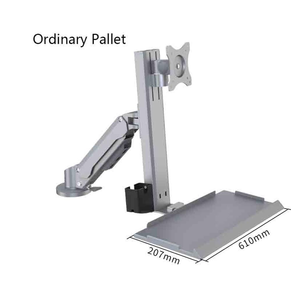 Support Moniteur Support de Moniteur de Table à Pince à Un Bras argenté avec Plateau Standard, adapté aux écrans de 15 à 32 Pouces, supportant Une Charge de 15 kg Support Bras PC