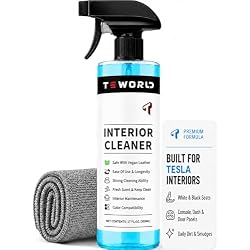 teworld Tesla Seat Cleaner & Stain Remover, Tesla Interior Cleaner for White & Black Vegan Leather | Tesla Model Y Juniper Accessories 2026 & Tesla Model 3 Accessories, S/X/Cybertruck