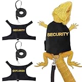 Osznmmg 2Pcs Bearded Dragon Lizards Clothes with Leash Set Bearded Dragon Lizard Leash Harness Bearded Dragon Clothes for Lizards Reptile Lizard Leash for Walking Outdoor