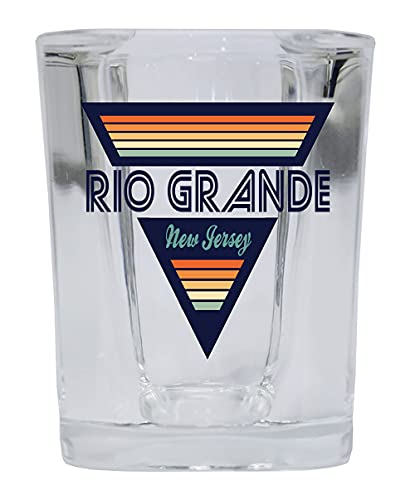 R and R Imports Rio Grande New Jersey 2 Ounce Square Base Liquor Shot Glass Retro Design