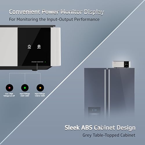 Image of V-Guard Elegna 1000 Stabilizer for Inverter Refrigerator up to 1000 Litre | India's Best Design Project | Wide Input Voltage Range (Working Range 125 VAC-290 VAC) | 3 Year Warranty by V-Guard | Grey