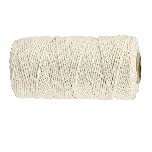 Elonglin Cotton Twine, 100M x 2 Rolls 3ply Bakers String for Cooking Tying Poultry Meat Making Sausage DIY Crafts (Color 14)