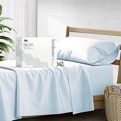 Mayfair Linen 100% Egyptian Cotton 2 Pack Twin Sheet Set - 500 Series Soulmate Collection Cotton Sheets Twin Size 6 PC, White, Extra Soft, Cooling, Sateen Weave, 16" Deep Pocket Hotel Bed Sheet