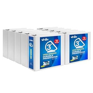 ViVin 7,6 cm D-Ringordner, Weiß, 10 Stück