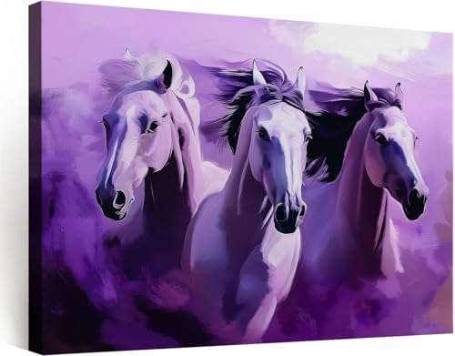 Toile cheval violet onirique pour la decoration maison du salon