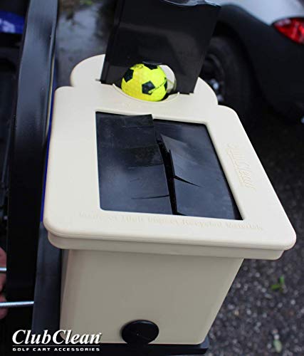 Club Clean - Original Ball And Club Cleaner/Washer With Universal Bracket For Golf Cars - Home Use - Single Chamber, Beige #TOP2
