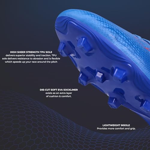 Image of Nivia Carbonite 7.0 Football Stud for Men, TPU Sole with Synthetic Leather Upper, Die Cut Lightweight Insole, Ideal for Soft and Hard Grassy Ground Surfaces