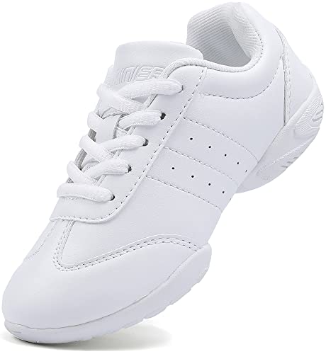 BAXINIER Meninas Branco Cheerleading Sapatos de Dança Treinamento Atlético Tênis Respirável Juventud