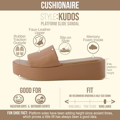 Image of CUSHIONAIRE Women's Kudos Platform Slide Sandals