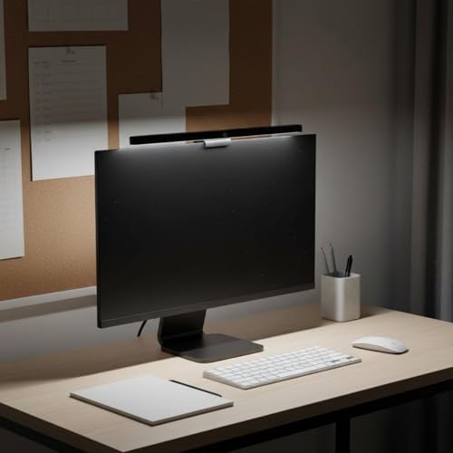 Image of ATORSE Eye Care Computer Monitor Light Bar No Glare Monitor Light Bar Adjustable Color Temperature Screen Hanging Lamp Dimmable for Students, Gamers, Study, Gaming, Plug-in 8W