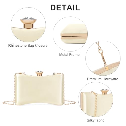 Image of RNIEGA Clutch Purses for Women, Evening Bag with Detachable Chain Ladies Sparkling Party Handbag Wedding Bags