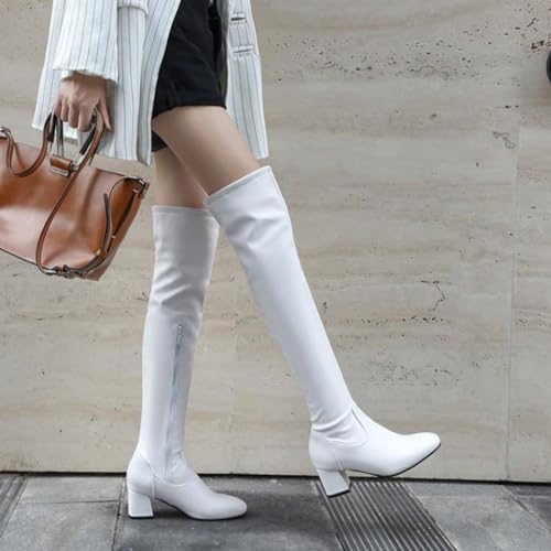 Botas de moda para mujer sobre la rodilla con tacón de 5,5 CM 2