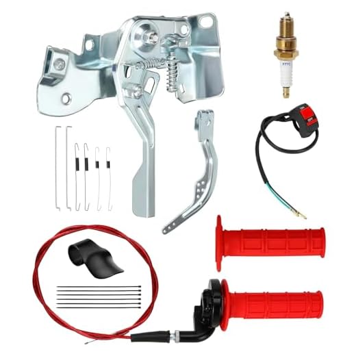 HIAORS 7/8'' Mini Bike Throttle Kit and 212 Throttle Control Assembly Compatible with Coleman CT200U BT200X CT200U-EX CT100U Predator 212cc Baja Warrior Massimo MB200 Minibike GX160 Engine Parts Red