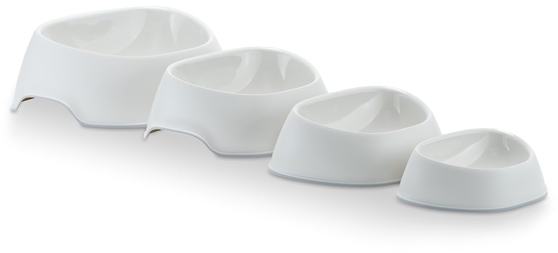 Knuffelwuff Single Feeding Bowl Medium White 700 ml - Dog Bowl with Non-Slip Silicone - Drinking Bowl and Feeding Bowl for Large, Medium and Small Dogs
