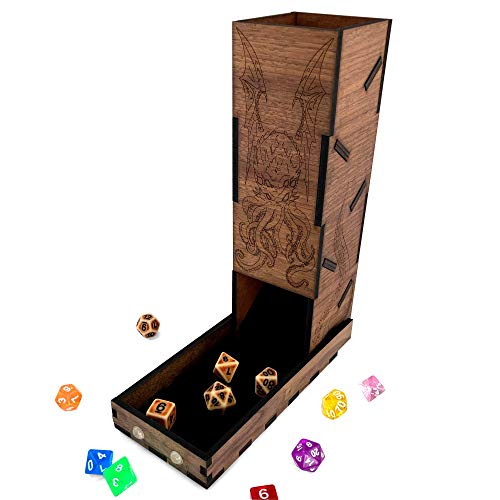 C4Labs Walnut Cthulhu Dice Tower with Basic Tray