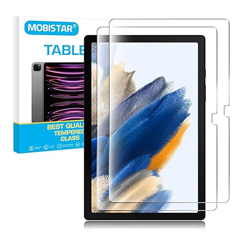 MOBISTAR® [2-Pack Screen Protector for Samsung Galaxy Tab A8 10.5 inch 2021, SM-X200/X205 Tempered Glass Screen Protector, Ultra Clear, Anti Scratch, Easy Install, 9H, for Samsung Tab A8 10.5