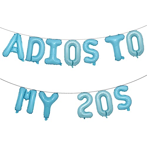 Adios To My 20S Balloon 30th Birthday Party Decor Taco Bout 30 Balloons Mexican 30th Birthday Fiesta 30 Birthday Decor Cactus Balloon (Light Blue)