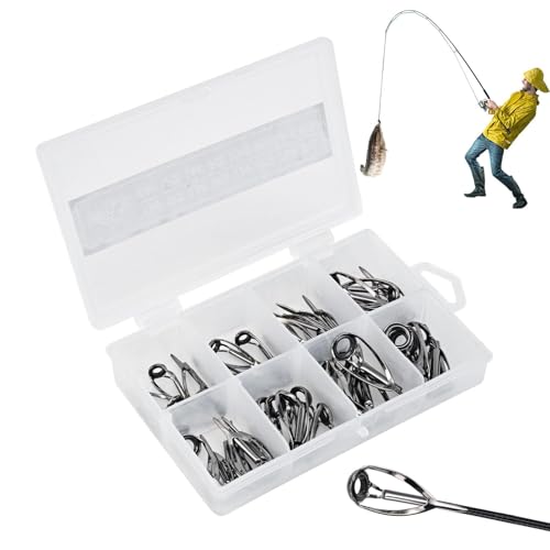 Kit de reparación de guía de caña de pescar, kit de reparación de ojales de caña de pescar, kit de reparación de ojales de caña de pescar, piezas de repuesto compactas para caña de pescar, ojales para