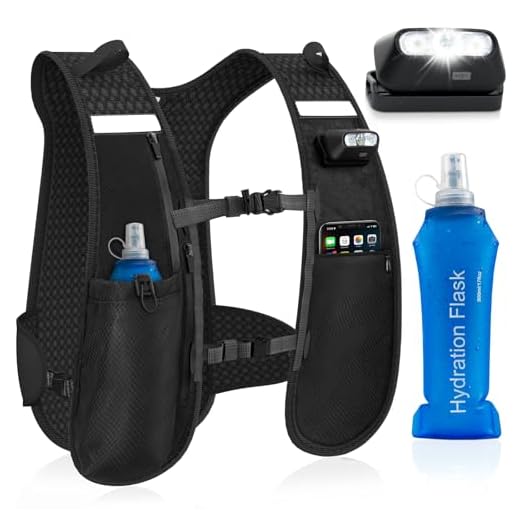 Nextyu Laufweste Damen und Herren, Trinkweste mit Trinkflasche Soft 500ML & Handytasche, Trinkrucksack Reflektierend Leicht für Trailrunning Wandern Marathon Laufen Joggen