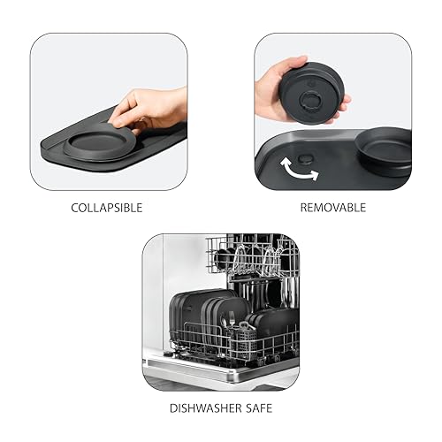 madesmart dipware Small Serving Plate, Stackable & Removable Dip Bowl for Salsa, Queso, Salad, Olives, Dishwasher & Microwave Safe, Multipurpose Plate & Bowl, Midnight by madesmart - Image 7