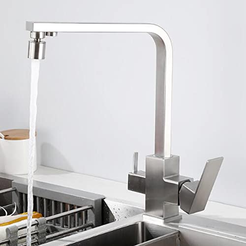 Robinet d'évier de cuisine en acier inoxydable avec système de filtre à eau intégré