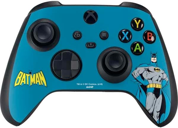Skinit Decal Gaming Skin Compatible with Xbox Series X Controller - Officially Licensed DC Comics Batman Vintage Pose Collage Art Design