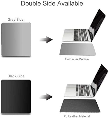 Thin Hard Mouse Pad Aluminum Alloy Mouse Pad Winter and Summer Dual-Use Waterproof Antiski Matte Metal/High-Grade PU Leather Mouse Pad (Silver, 8.77.1)