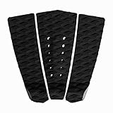 Abahub 3 Piece EVA Surfboard Deck Traction Pads with Kicker for Stomp Skimboards, Surf Boards, Funboard, Fish Board, Black