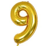 Tellpet Gold Number 9 Balloon, 40 Inch