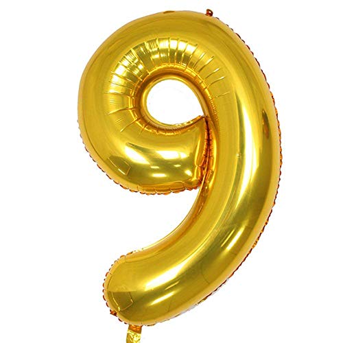 Tellpet Gold Number 9 Balloon, 40 Inch