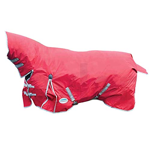 WeatherBeeta ComFiTec Classic Combo Neck Lite Horse Blanket, Red/Silver/Navy, 78