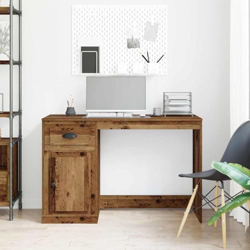 Bureau de travail aspect bois vieilli compact pour optimiser les petits espaces - 5