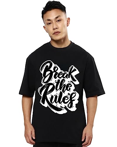 Image of Mens Oversized Printed Half Sleeve Branded Cotton T-Shirt for Mens || Back Printed t Shirts for Men || Oversized t Shirts for Men