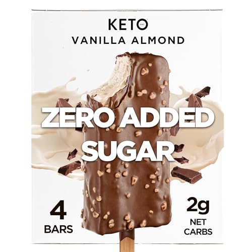KETO PINT Zero Sugar Added Vanilla Almond Ice Cream Bars Keto, 11 FZ