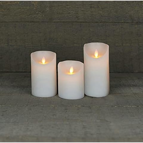 Coen Bakker 3er Set Kerze LED Echtwachskerze 10 cm + 12,5 cm + 15 cm Kerze Ø 7,5 cm viele Farben Cover