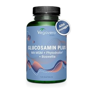 Glucosamina Condroitina Complex Vegan | con MSM e Boswellia | Integratore per Articolazioni e Cartilagine | 1.000 mg di Glucosamine Solfato | Cruelty Free e Certificato in Laboratorio | Vegavero®