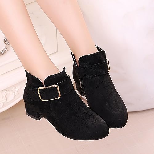 IWIHMIV Low Heel Ankle Booties for Girls Side Zipper Ankle Booties for Toddler Little Girl Snow Boots Toddler Girl Ankle Boots3