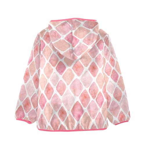 OTVEE Watercolor Pink Snake Skin Pattern Kids Hoodie Jacket Fall Spring Full Zip Warm Outwear Coat2