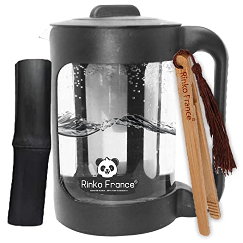 Carafe Filtrante En Verre 1,5L Avec Charbon Bambou Binchotan - Purification Naturelle De L'Eau