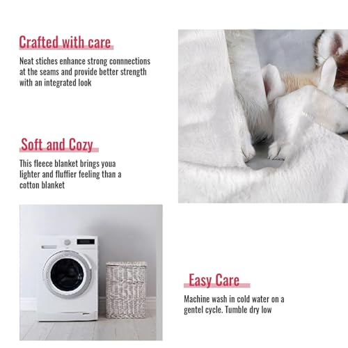 YISUMEI - 150 x 200 cm Decke - Siberian Husky Puppies Dogs Haustiere Fleecedecke,Kaschmir-Gefühl Kuscheldecke Geeignet für Bett oder Sofa