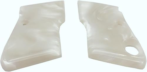 Miniatura 6 de BMPL Beretta 950 950B 950BS .22 Short .25 ACP Gold Grips Smooth White Pearl Resina Polímero hecho a mano